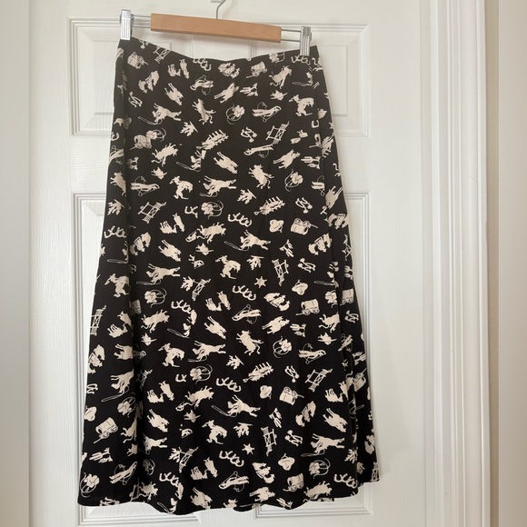 Roper Black and white Cowboy Patterned Maxi Skirt - Picture 3 of 5